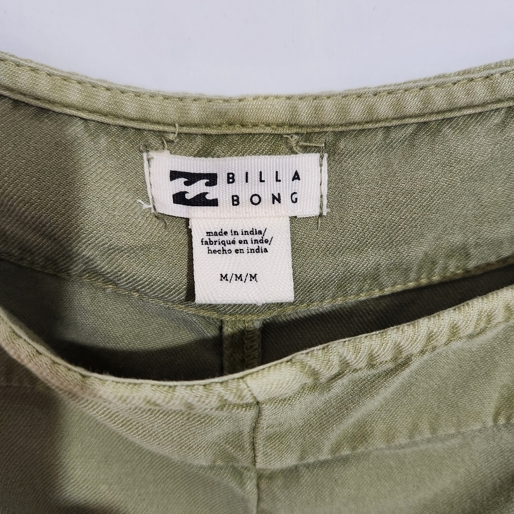 Billabong Green Denim Overalls/Romper, Size Medium - Picture 2 of 8
